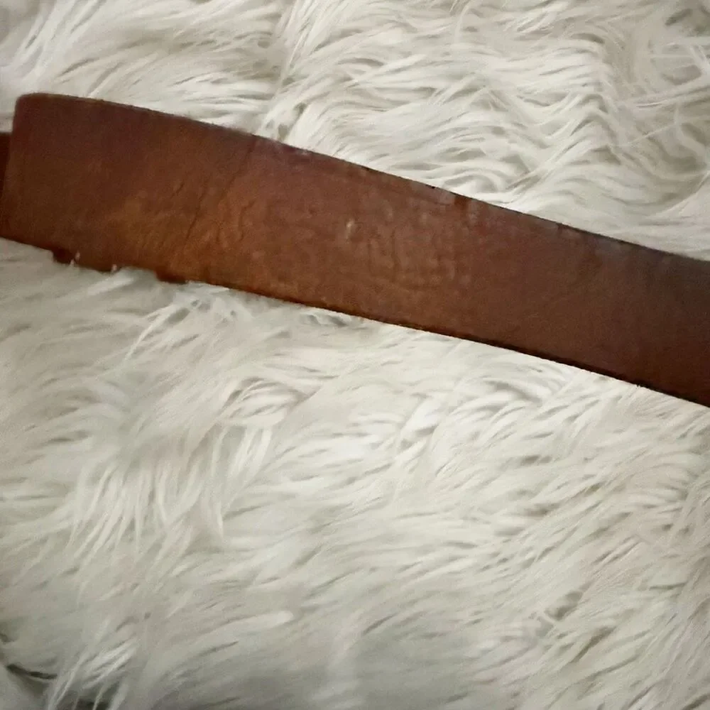 CARHARTT | Vintage Leather Distressed Brown Belt Metal Buckle‎ | Length: 40.5